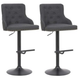 2er Set Barhocker Werne Stoff schwarz