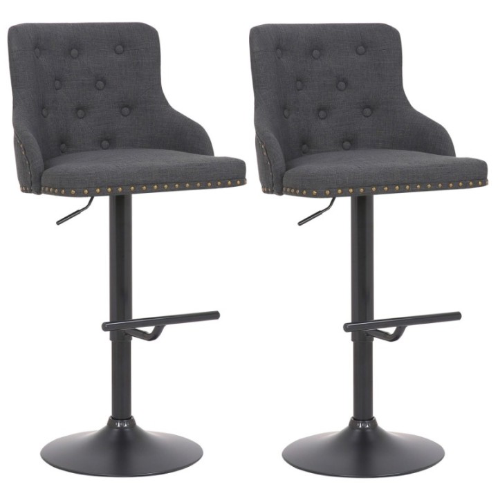 2er Set Barhocker Werne Stoff schwarz