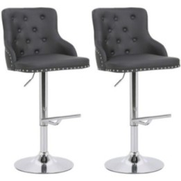 2er Set Barhocker Werne Kunstleder chrom