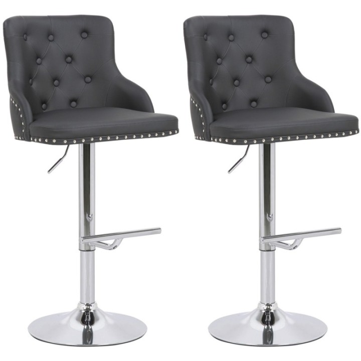 2er Set Barhocker Werne Kunstleder chrom