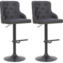 2er Set Barhocker Werne Kunstleder schwarz
