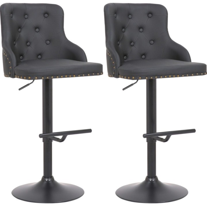 2er Set Barhocker Werne Kunstleder schwarz
