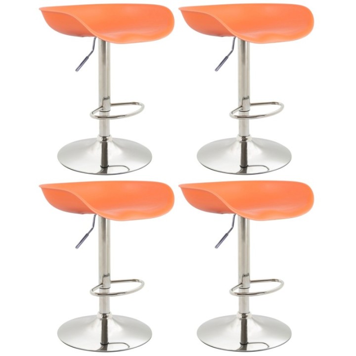 4er Set Barhocker Anaheim Kunststoff chrom