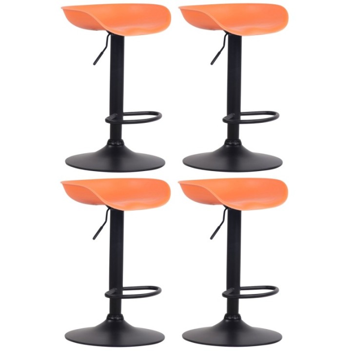 4er Set Barhocker Anaheim Kunststoff schwarz