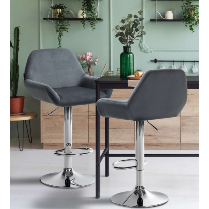 Barhocker Braga Samt chrom