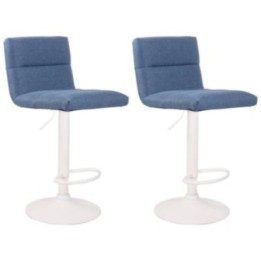 2er Set Barhocker Limerick Stoff weiß 