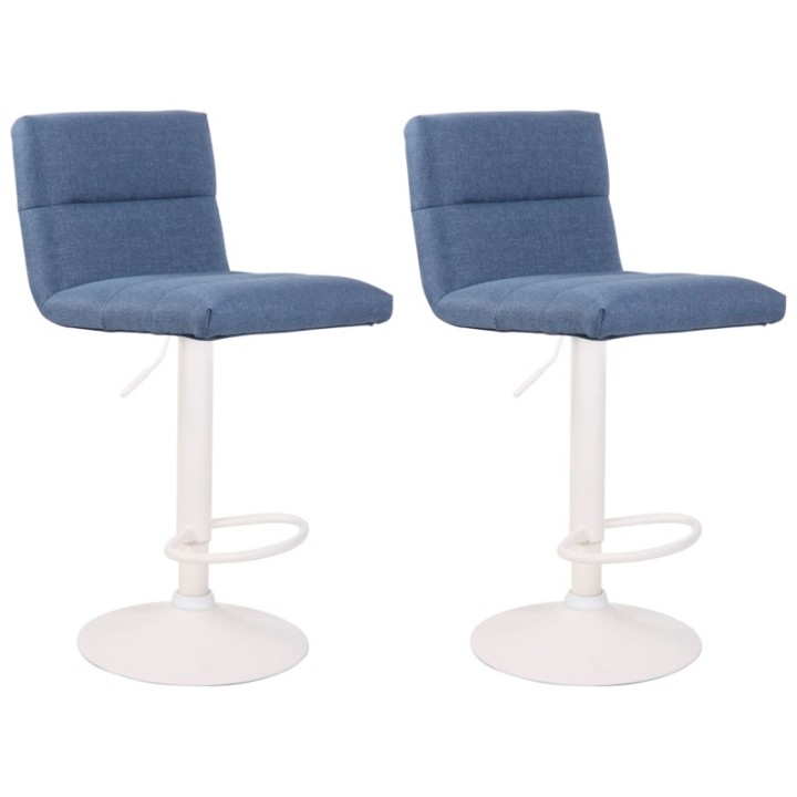 2er Set Barhocker Limerick Stoff weiß 