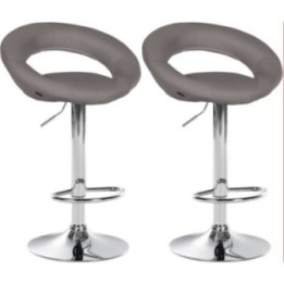 2er Set Barhocker Olinda Stoff Chrom