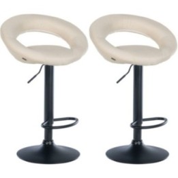 2er Set Barhocker Olinda Stoff schwarz
