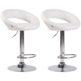 2er Set Barhocker Olinda Kunstleder chrom