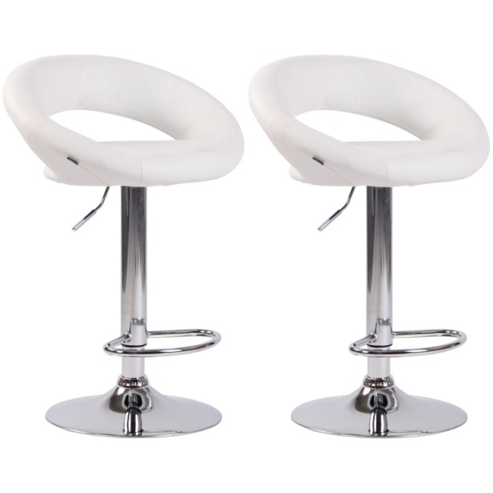 2er Set Barhocker Olinda Kunstleder chrom