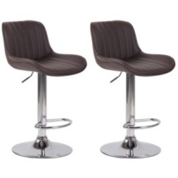 2er Set Barhocker Lentini Kunstleder chrom