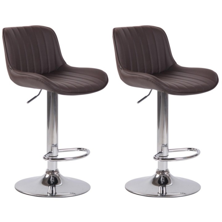 2er Set Barhocker Lentini Kunstleder chrom