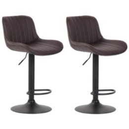 2er Set Barhocker Lentini Kunstleder schwarz