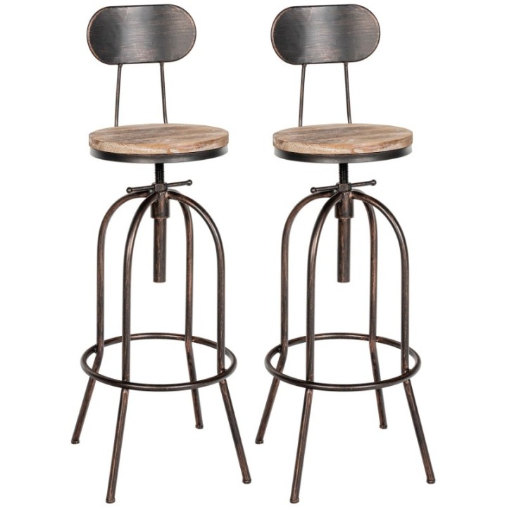 2er Set Barhocker Pino, Holz