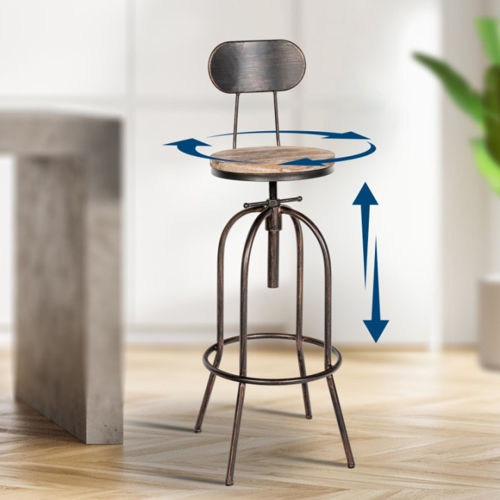 2er Set Barhocker Pino, Holz