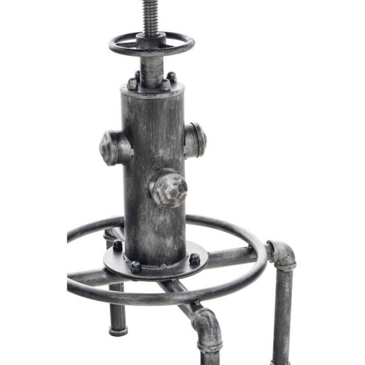 2er Set Barhocker Lumos Vintage Kunstleder antik-silber