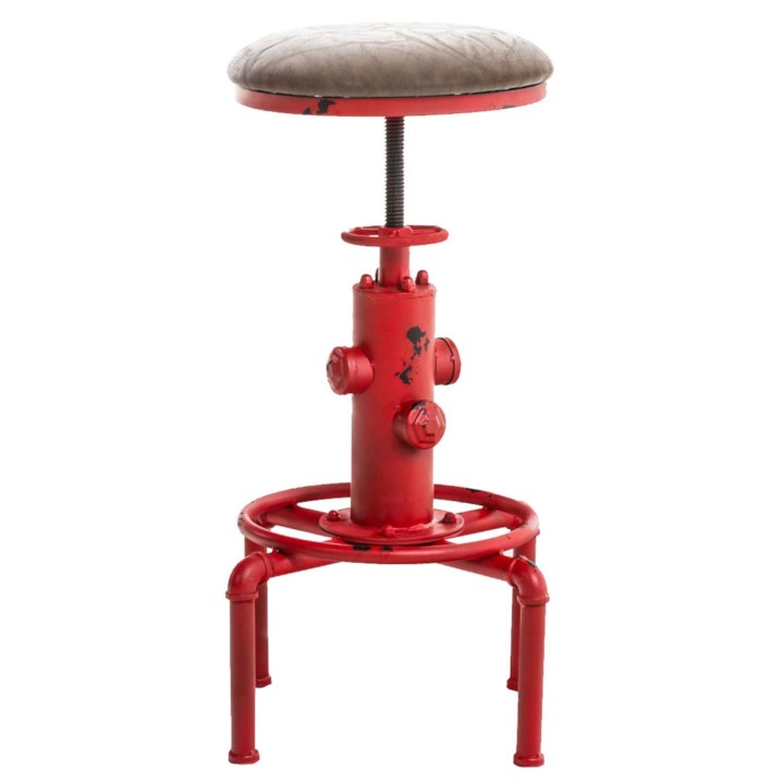 2er Set Barhocker Lumos Vintage Kunstleder rot