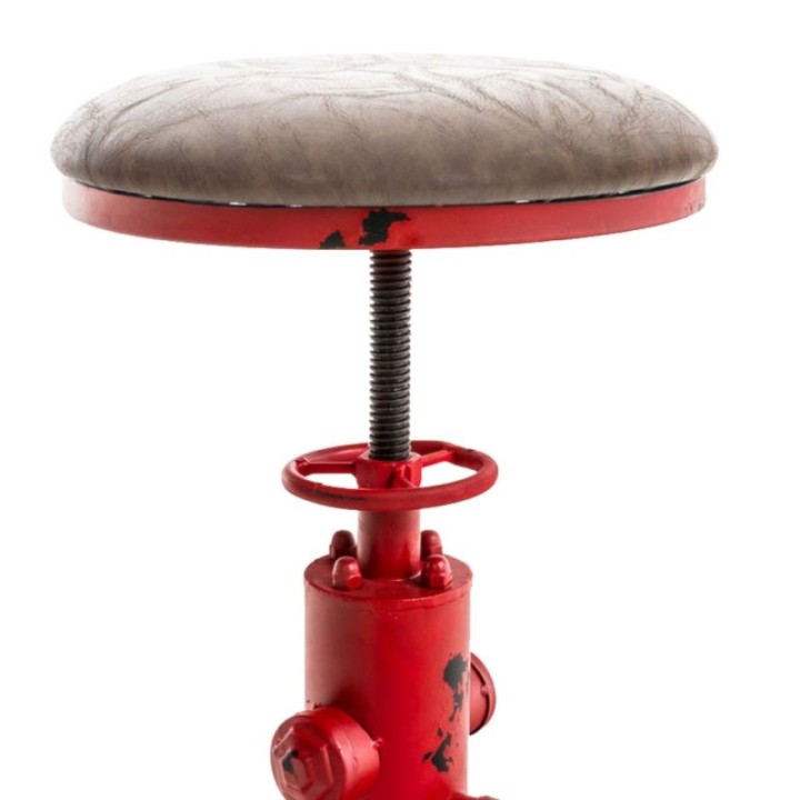 2er Set Barhocker Lumos Vintage Kunstleder rot