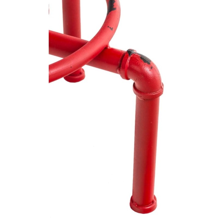 2er Set Barhocker Lumos Vintage Kunstleder rot