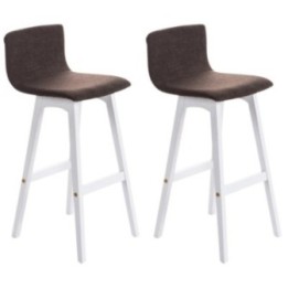 2er Set Barhocker Taunus Stoff Weiß