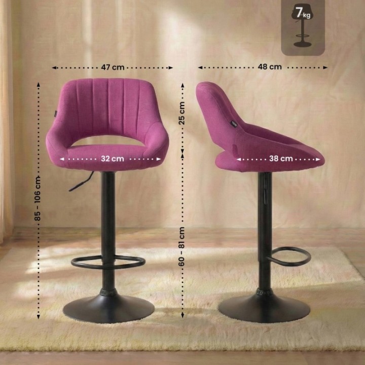 Barhocker Milet Stoff schwarz