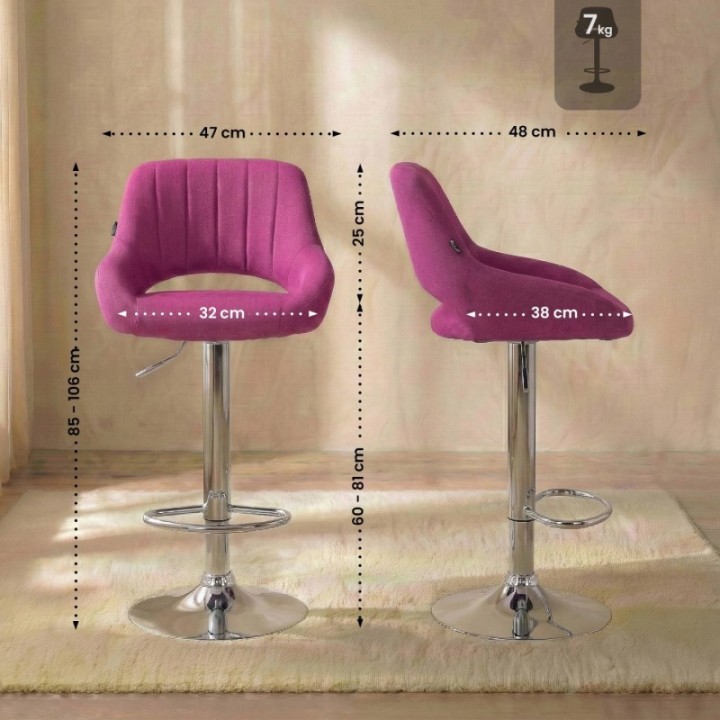 Barhocker Milet Stoff chrom