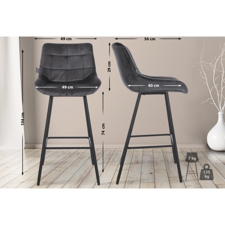 Barhocker Weston Samt