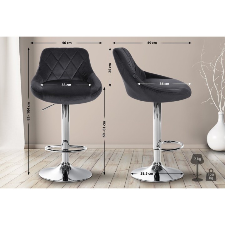 Barhocker Lazio Samt chrom