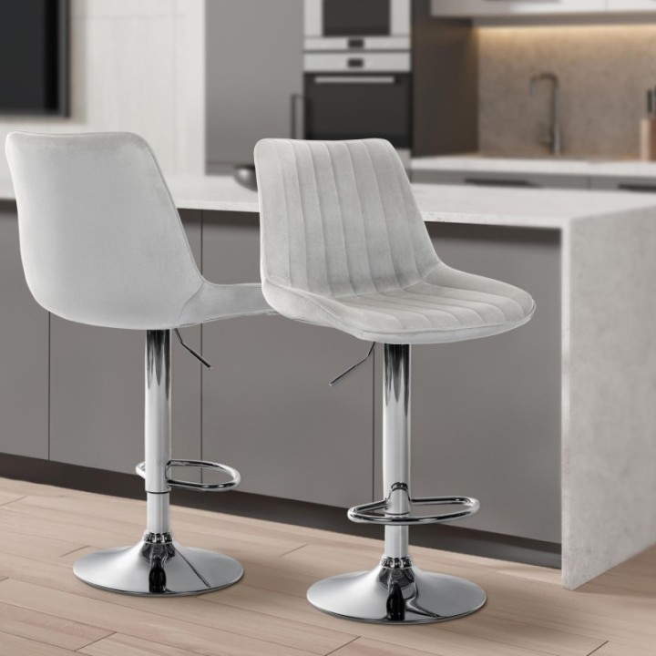 Barhocker Toni Samt chrom