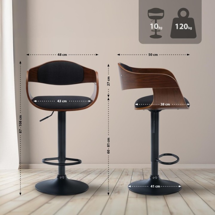 Barhocker Kingston B Stoff