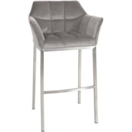 Barhocker Damaso E Samt mit 4-Fuß Gestell
