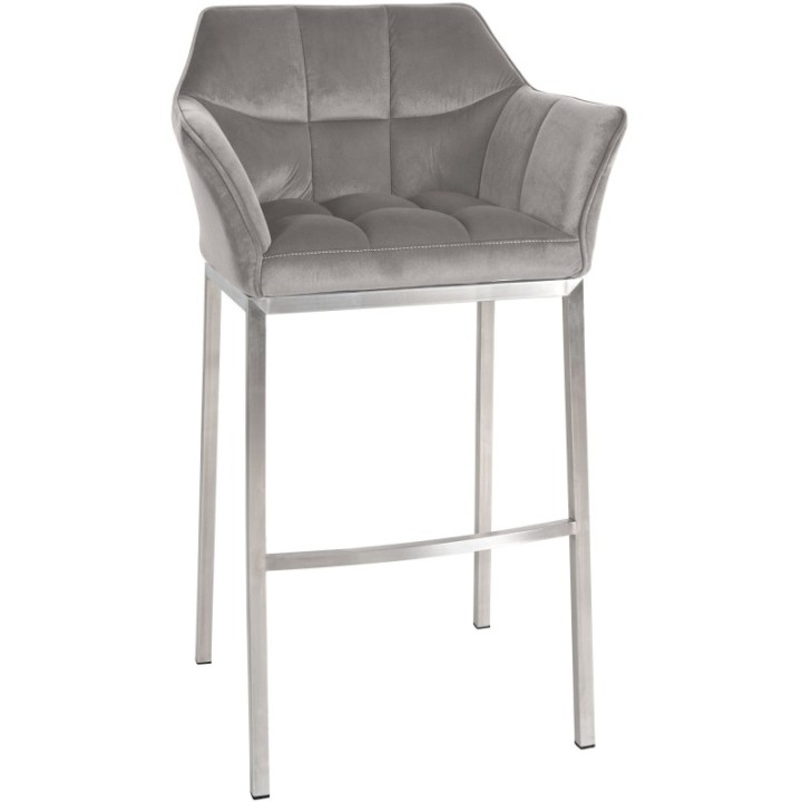 Barhocker Damaso E Samt mit 4-Fuß Gestell