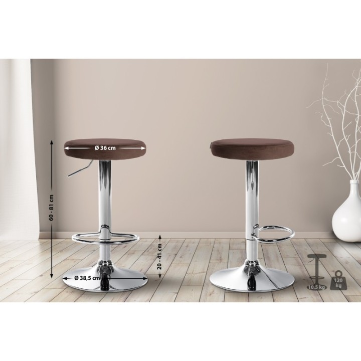 Barhocker Ponte Samt chrom