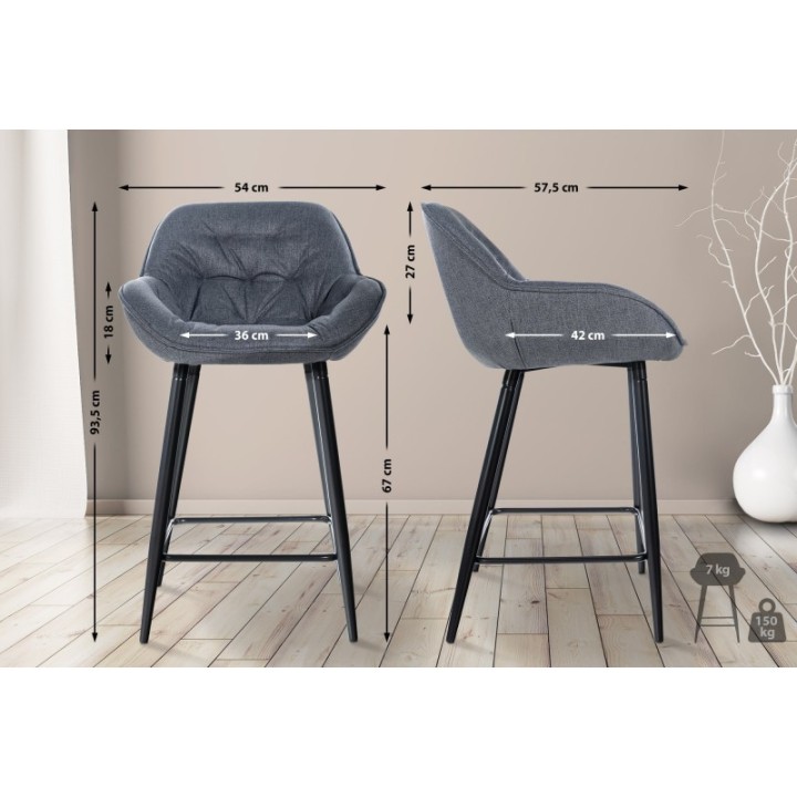 2er Set Barhocker Gibson Stoff 