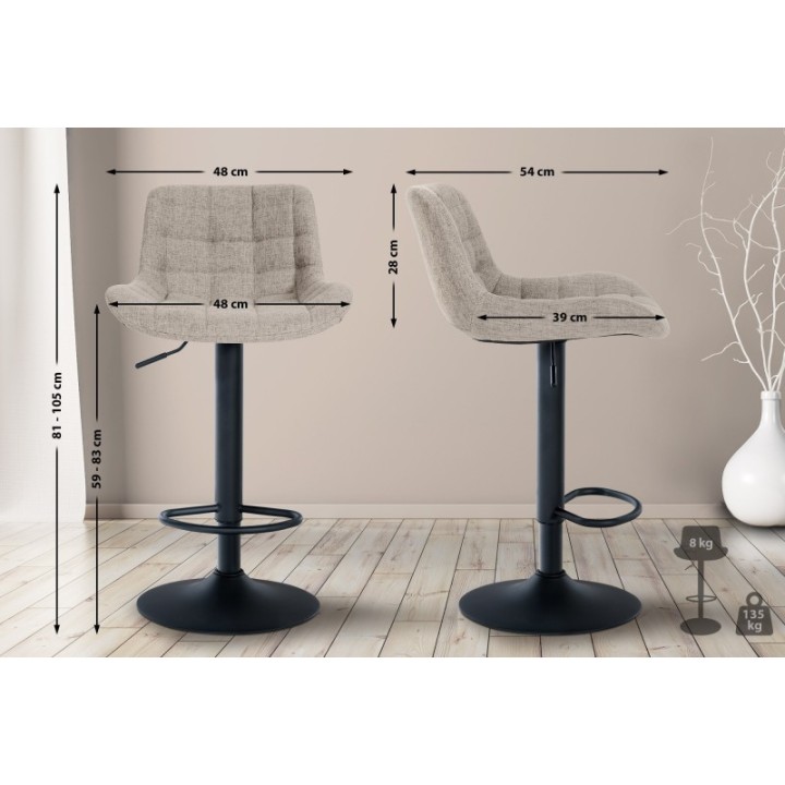 2er Set Barhocker Tover Stoff