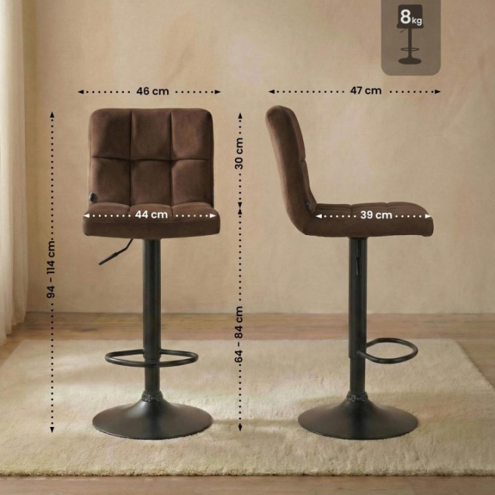 Barhocker Peru Samt schwarz