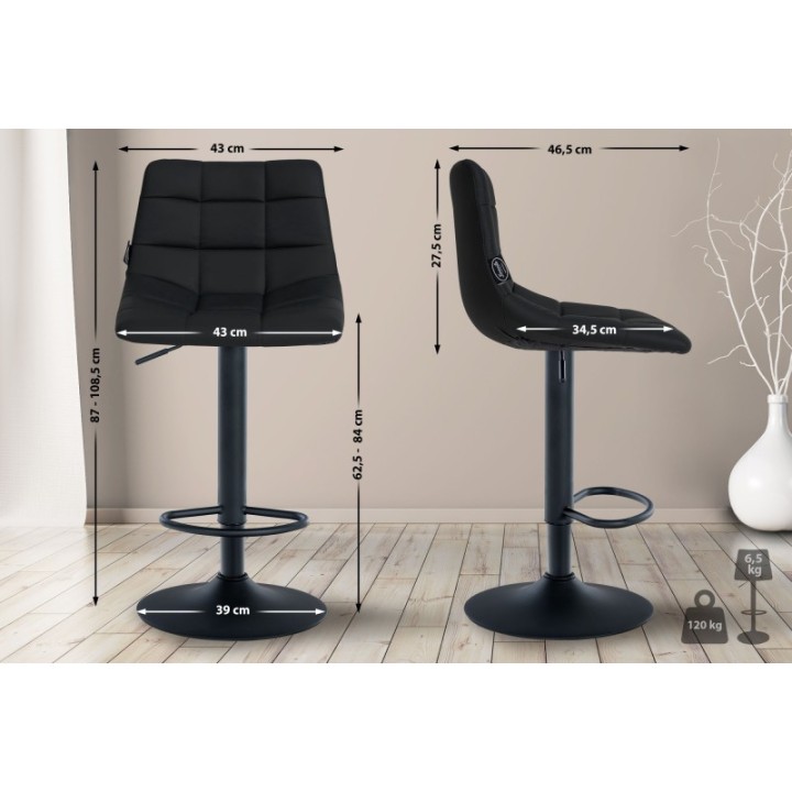 Barhocker Jerry Kunstleder schwarz