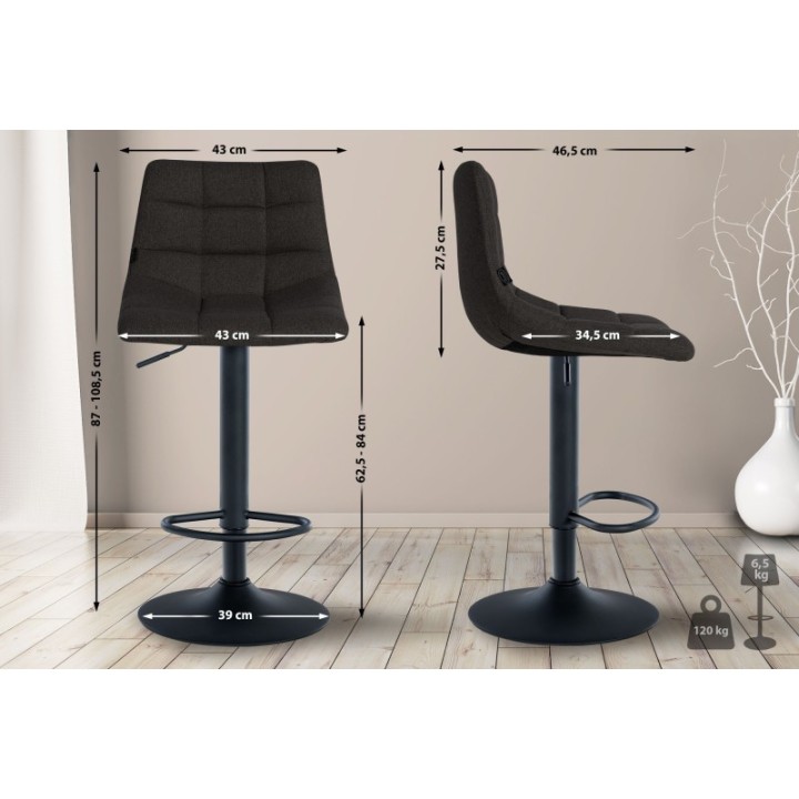 Barhocker Jerry Stoff schwarz