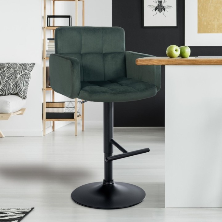 Barhocker Los Angeles Samt schwarz