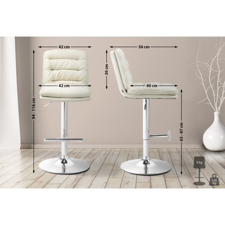 Barhocker Damar Stoff chrom