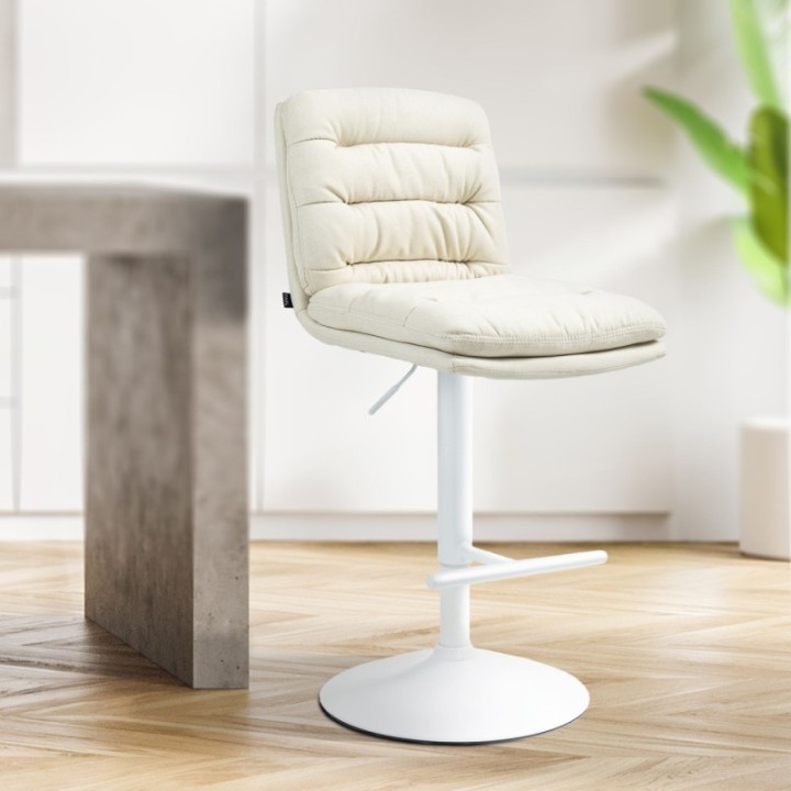 Barhocker Damar Stoff weiß