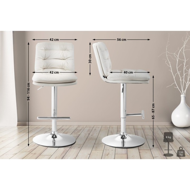 Barhocker Damar Samt chrom