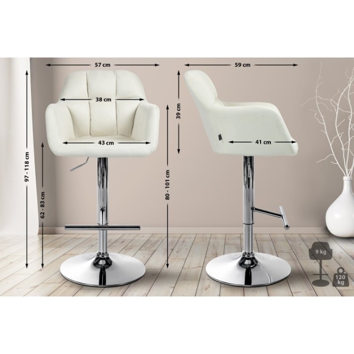 Barhocker Natoma Stoff chrom