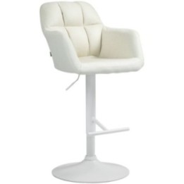 Barhocker Natoma Stoff weiß
