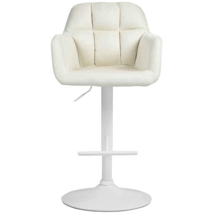 Barhocker Natoma Stoff weiß