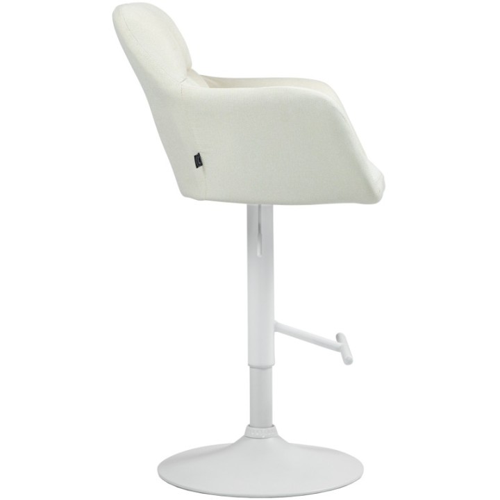 Barhocker Natoma Stoff weiß