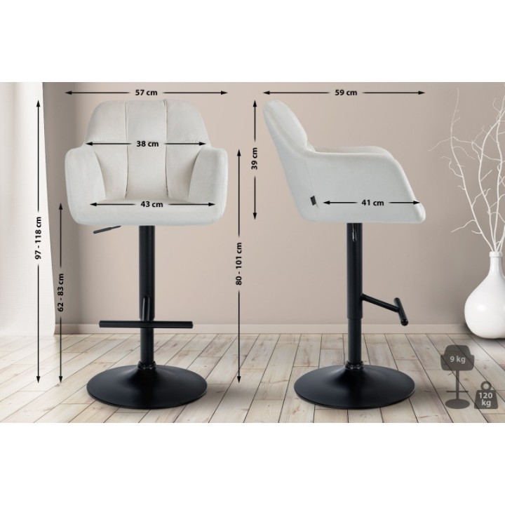 Barhocker Natoma Samt schwarz