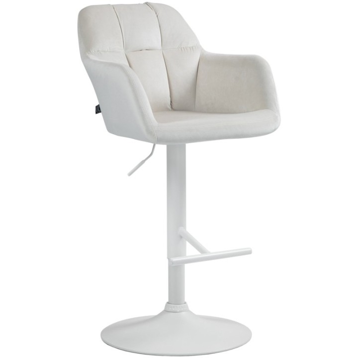Barhocker Natoma Samt weiß