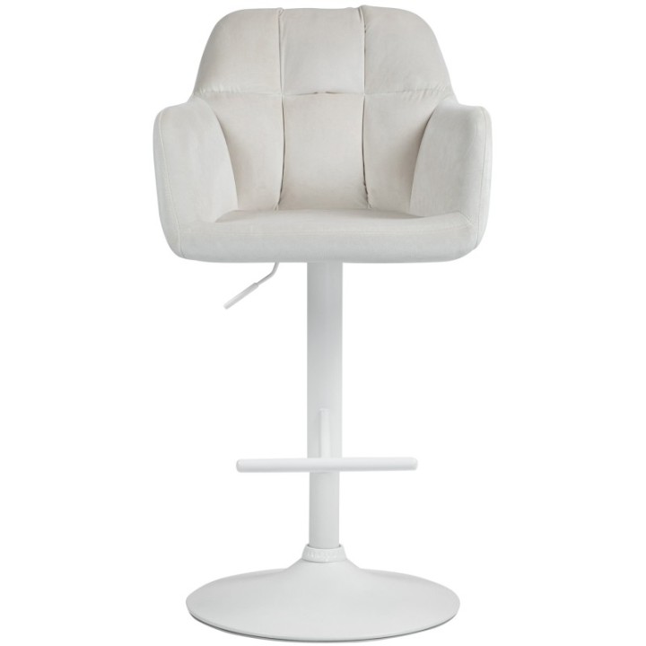 Barhocker Natoma Samt weiß